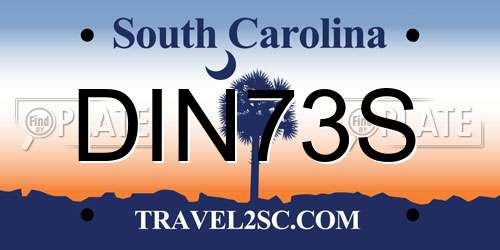 DIN73S South Carolina License Plate