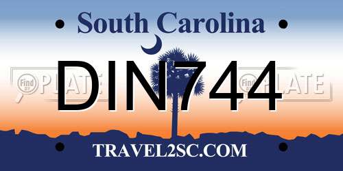 DIN744 South Carolina License Plate