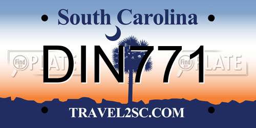 DIN771 South Carolina License Plate