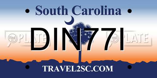 DIN77I South Carolina License Plate
