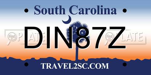 DIN87Z South Carolina License Plate