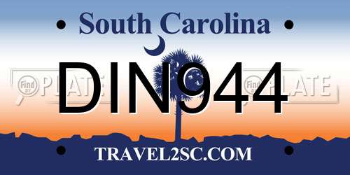 DIN944 South Carolina License Plate