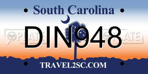 DIN948 South Carolina License Plate