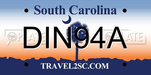 DIN94A South Carolina License Plate