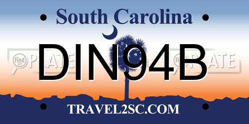 DIN94B South Carolina License Plate