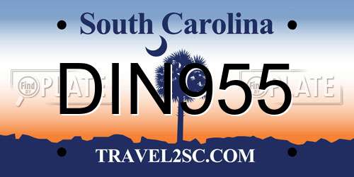 DIN955 South Carolina License Plate