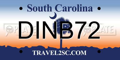 DINB72 South Carolina License Plate