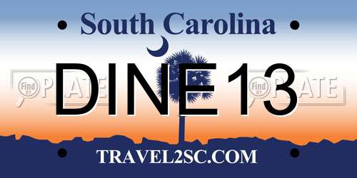 DINE13 South Carolina License Plate