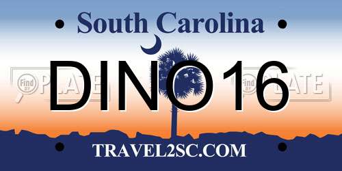 DINO16 South Carolina License Plate