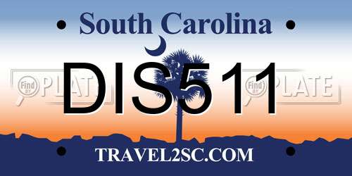 DIS511 South Carolina License Plate