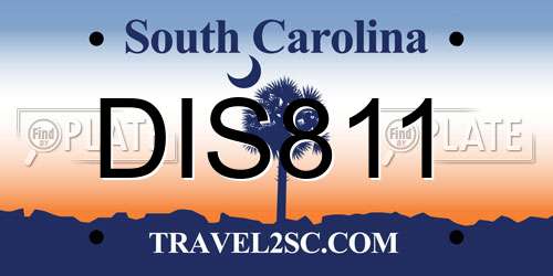 DIS811 South Carolina License Plate