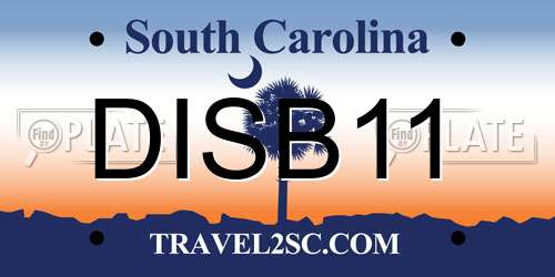 DISB11 South Carolina License Plate