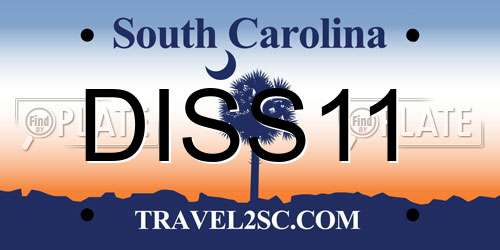 DISS11 South Carolina License Plate