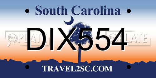 DIX554 South Carolina License Plate