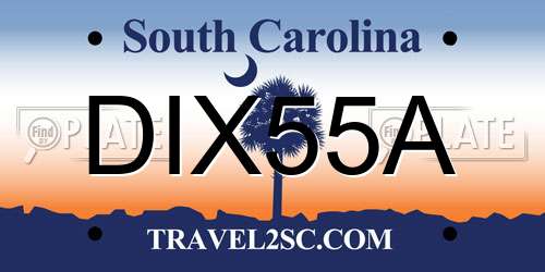 DIX55A South Carolina License Plate