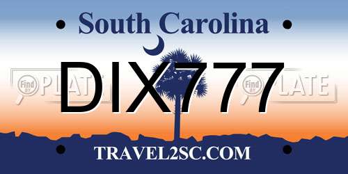 DIX777 South Carolina License Plate