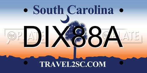 DIX88A South Carolina License Plate