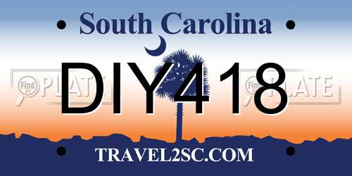 DIY418 South Carolina License Plate