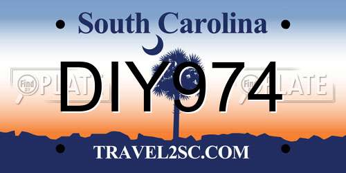 DIY974 South Carolina License Plate