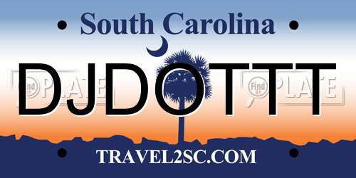 DJDOTTT South Carolina License Plate