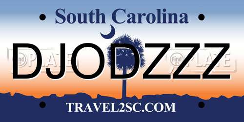 DJODZZZ South Carolina License Plate