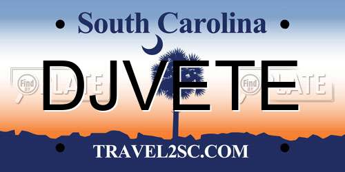 DJVETE South Carolina License Plate
