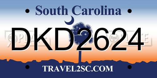 DKD2624 South Carolina License Plate