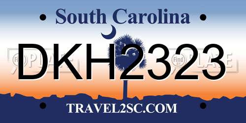 DKH2323 South Carolina License Plate
