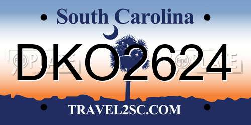 DKO2624 South Carolina License Plate