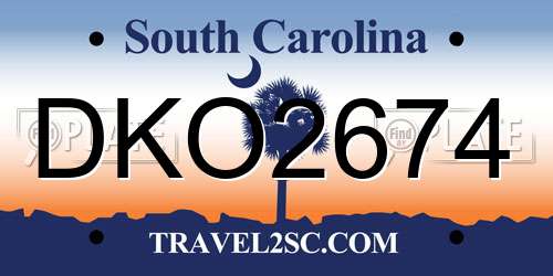 DKO2674 South Carolina License Plate