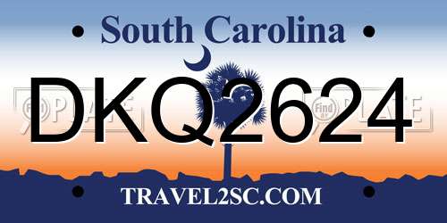 DKQ2624 South Carolina License Plate