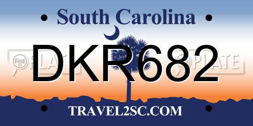 DKR682 South Carolina License Plate