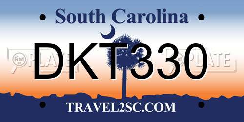 DKT330 South Carolina License Plate