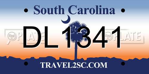 DL1341 South Carolina License Plate