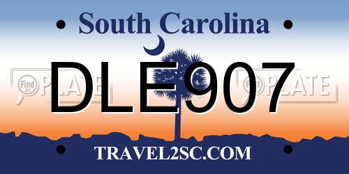DLE907 South Carolina License Plate