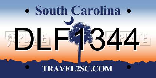 DLF1344 South Carolina License Plate
