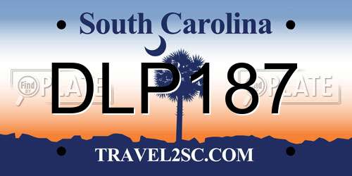 DLP187 South Carolina License Plate