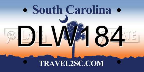 DLW184 South Carolina License Plate