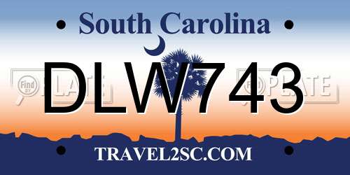 DLW743 South Carolina License Plate