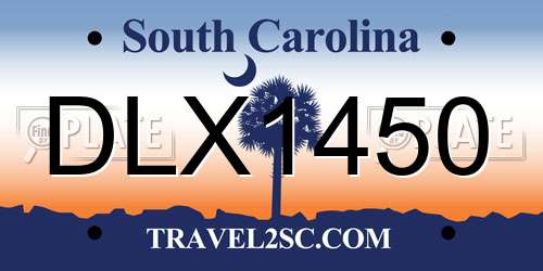 DLX1450 South Carolina License Plate