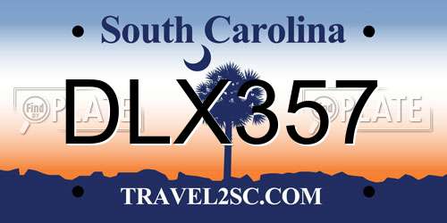 DLX357 South Carolina License Plate