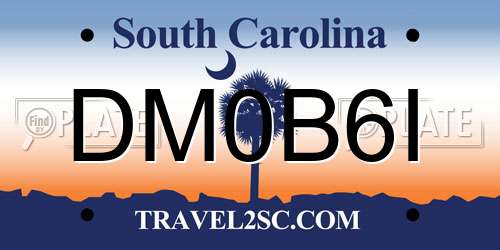 DM0B6I South Carolina License Plate