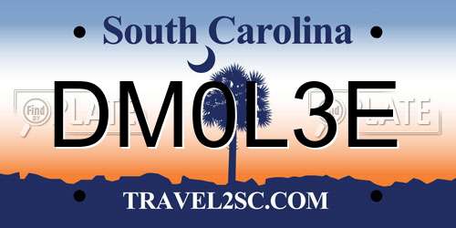 DM0L3E South Carolina License Plate