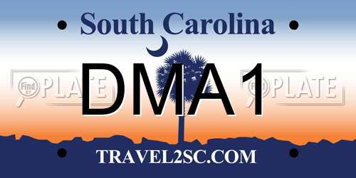 DMA1 South Carolina License Plate