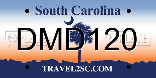 DMD120 South Carolina License Plate