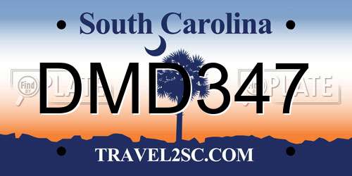 DMD347 South Carolina License Plate