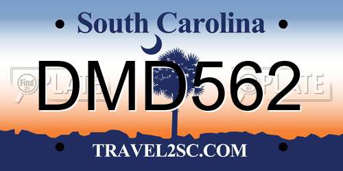 DMD562 South Carolina License Plate