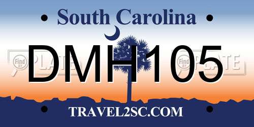 DMH105 South Carolina License Plate