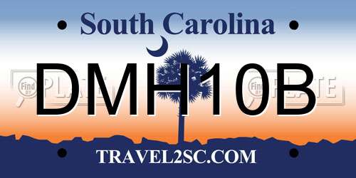 DMH10B South Carolina License Plate