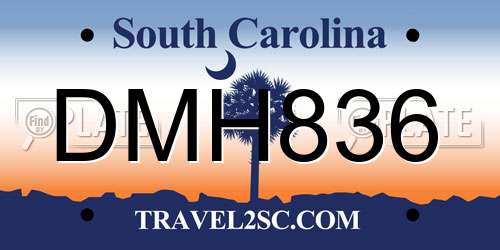 DMH836 South Carolina License Plate